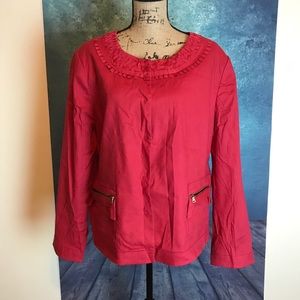 TAHARI Red Jacket Coat Plus Size 18